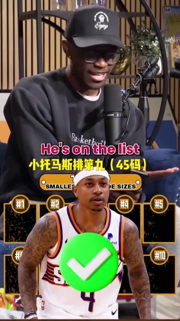 說出NBA鞋子尺碼最小的十位球員，最后一個太難！